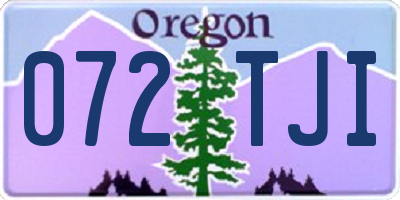 OR license plate 072TJI