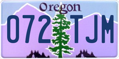 OR license plate 072TJM