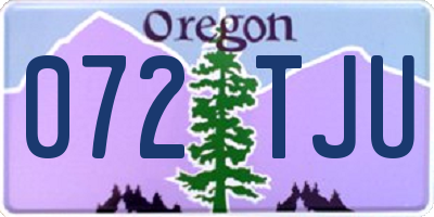 OR license plate 072TJU