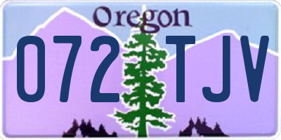 OR license plate 072TJV