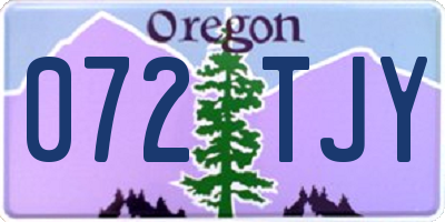 OR license plate 072TJY