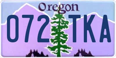 OR license plate 072TKA