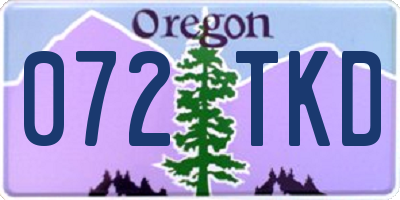 OR license plate 072TKD