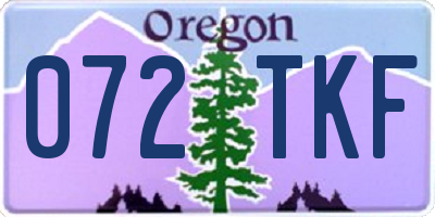 OR license plate 072TKF