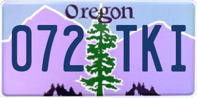 OR license plate 072TKI