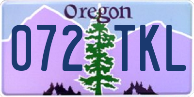 OR license plate 072TKL