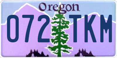 OR license plate 072TKM