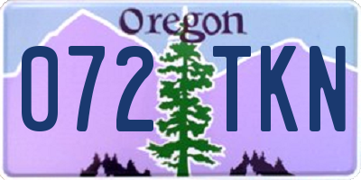 OR license plate 072TKN