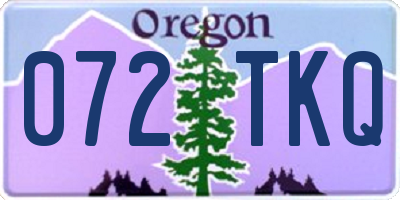 OR license plate 072TKQ