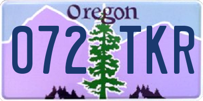 OR license plate 072TKR