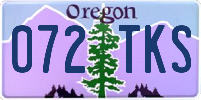 OR license plate 072TKS