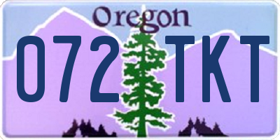 OR license plate 072TKT