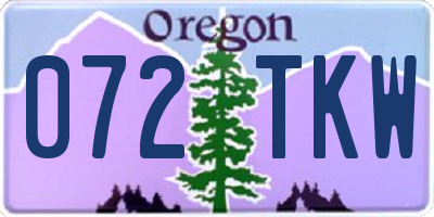 OR license plate 072TKW