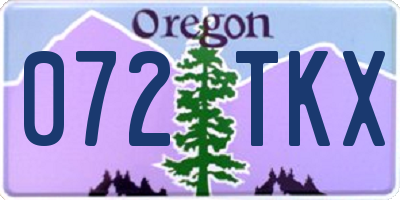 OR license plate 072TKX