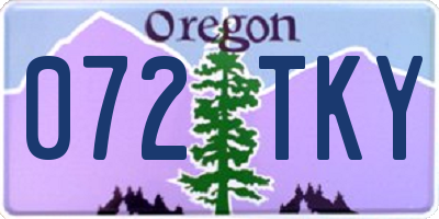 OR license plate 072TKY