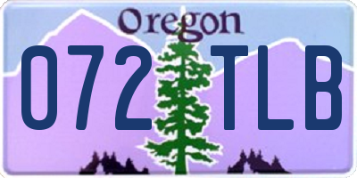 OR license plate 072TLB