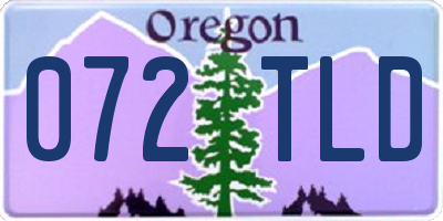 OR license plate 072TLD