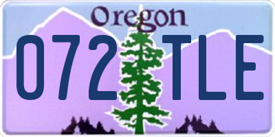 OR license plate 072TLE
