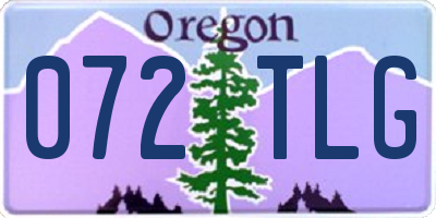 OR license plate 072TLG