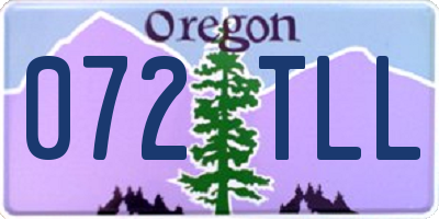 OR license plate 072TLL