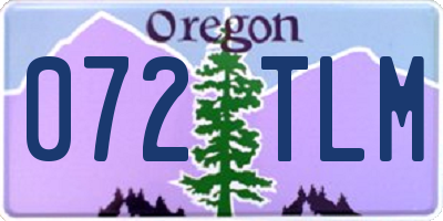 OR license plate 072TLM