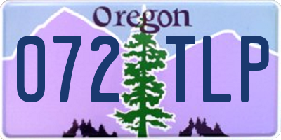 OR license plate 072TLP