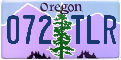 OR license plate 072TLR