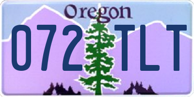 OR license plate 072TLT