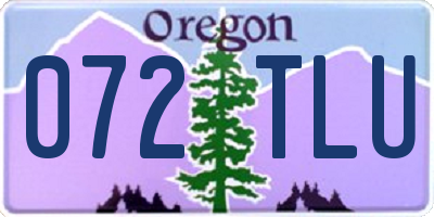 OR license plate 072TLU