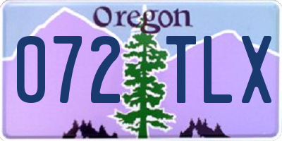 OR license plate 072TLX