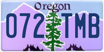 OR license plate 072TMB