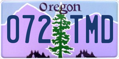 OR license plate 072TMD