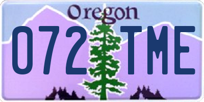 OR license plate 072TME