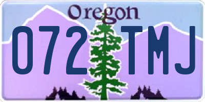OR license plate 072TMJ