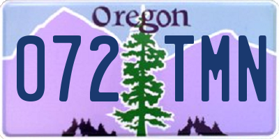 OR license plate 072TMN