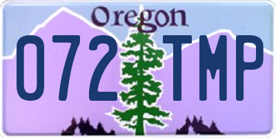 OR license plate 072TMP