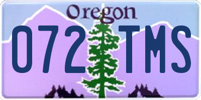 OR license plate 072TMS