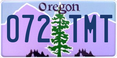 OR license plate 072TMT