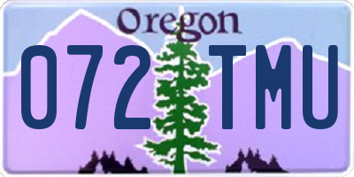OR license plate 072TMU