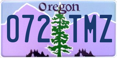 OR license plate 072TMZ