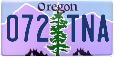 OR license plate 072TNA