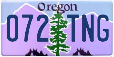OR license plate 072TNG