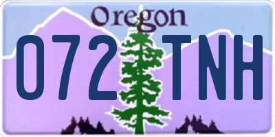 OR license plate 072TNH
