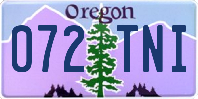 OR license plate 072TNI