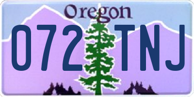 OR license plate 072TNJ