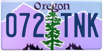 OR license plate 072TNK