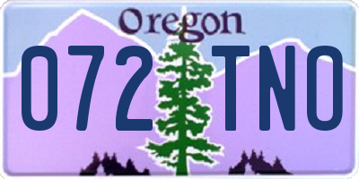 OR license plate 072TNO