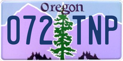 OR license plate 072TNP