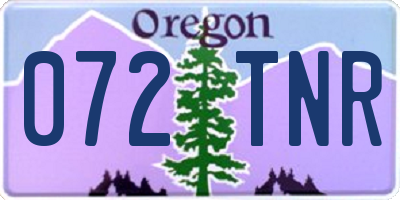 OR license plate 072TNR