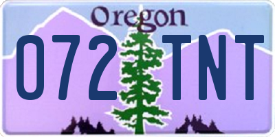 OR license plate 072TNT